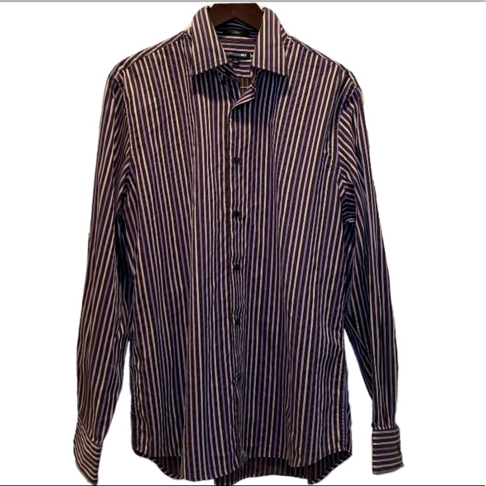 EUC Express 1MX Modern Fit Stretch Purple Stripe L